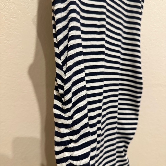 A New Day White and Blue Sleeveless V-Neck Bodycon Maxi Dress - Picture 5 of 9